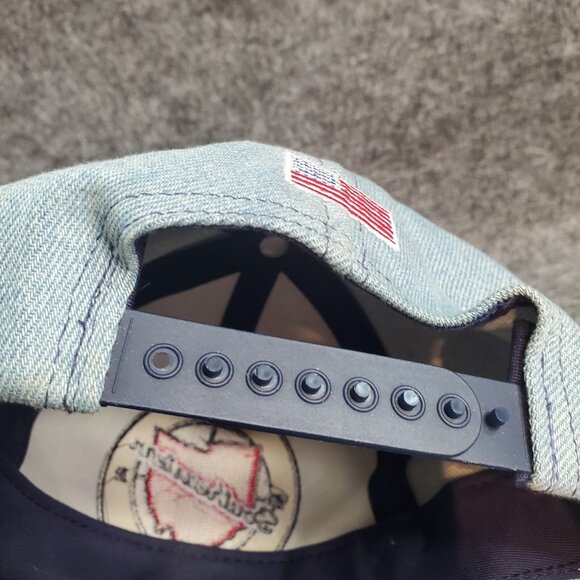 Vtg Southeastern Ohio Denim Snapback Hat Graffiti made USA Flag - Picture 7 of 9